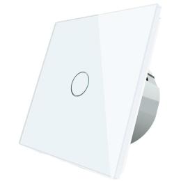 Сенсорна кнопка імпульсний вимикач мастер кнопка прохідний димер Livolo білий скло (VL-C701H-11)