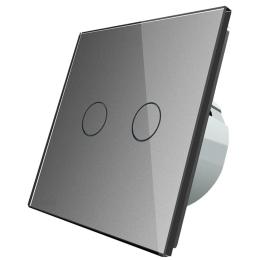 Сенсорний вимикач для ролет штор воріт жалюзі Livolo сірий скло (VL-C702W-15)