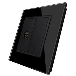 ТВ розетка Livolo чорний скло (VL-C791V-12)