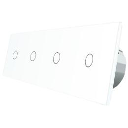 Сенсорний вимикач Livolo 4 канали (1-1-1-1) білий скло (VL-C704-11)