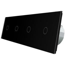 Сенсорний вимикач Livolo 4 канали (1-1-1-1) чорний скло (VL-C704-12)