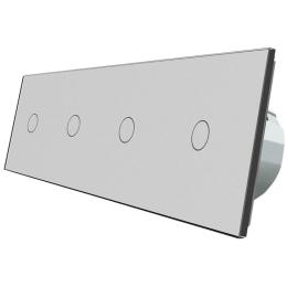 Сенсорний вимикач Livolo 4 канали (1-1-1-1) сірий скло (VL-C704-15)