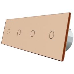 Сенсорний вимикач Livolo 4 канали (1-1-1-1) золото скло (VL-C704-13)