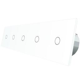 Сенсорний вимикач Livolo 5 каналів (1-1-1-1-1) білий скло (VL-C705-11)