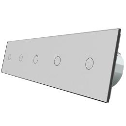 Сенсорний вимикач Livolo 5 каналів (1-1-1-1-1) сірий скло (VL-C705-15)