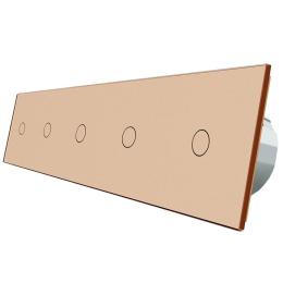 Сенсорний вимикач Livolo 5 каналів (1-1-1-1-1) золото скло (VL-C705-13)