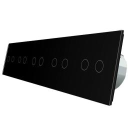 Сенсорний вимикач Livolo 10 каналів (2-2-2-2-2) чорний скло (VL-C710-12)