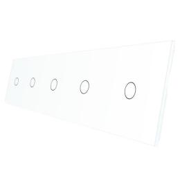 Сенсорна панель вимикача Livolo 5 каналів (1-1-1-1-1) білий скло (VL-C7-C1/C1/C1/C1/C1-11)
