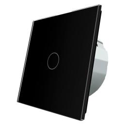 Сенсорна кнопка Livolo сухий контакт 1 канал чорний скло (VL-C701IH-12)
