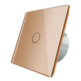 Сенсорна кнопка Livolo сухий контакт 1 канал золото скло (VL-C701IH-13)