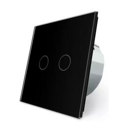 Сенсорний Wi-Fi вимикач Livolo ZigBee 2 канали чорний скло (VL-C702Z-12)