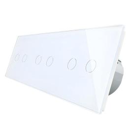 Сенсорний Wi-Fi вимикач Livolo ZigBee 6 каналів (2-2-2) білий скло (VL-C702Z/C702Z/C702Z-11)