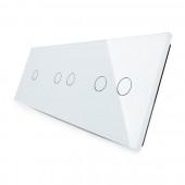Сенсорний Wi-Fi вимикач Livolo ZigBee 5 каналів (1-2-2) білий скло (VL-C701Z/C702Z/C702Z-11)