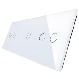 Сенсорний Wi-Fi вимикач Livolo ZigBee 5 каналів (2-1-2) білий скло (VL-C702Z/C701Z/C702Z-11)