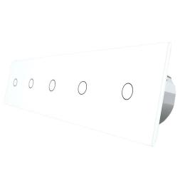 Сенсорний Wi-Fi вимикач Livolo ZigBee 5 каналів (1-1-1-1-1) білий скло (VL-C705Z-11)