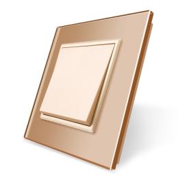 Клавішний прохідний вимикач Livolo золото (VL-C7K1S-13)