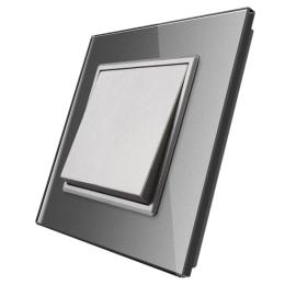 Клавішний прохідний вимикач Livolo сірий (VL-C7K1S-15)