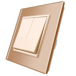 Двоклавішний прохідний вимикач Livolo золото (VL-C7K2S-13)