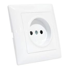Розетка одинарна без заземлення біла Horoz Electric TINA (112-005-0008-010)