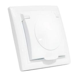 Розетка з заземленням з кришкою біла Horoz Electric TINA (112-005-0010-010)