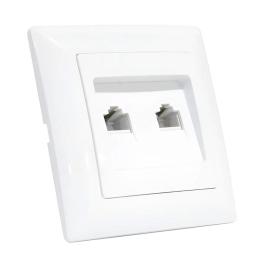 Розетка подвійна комп'ютерна біла Horoz Electric TINA (112-005-0015-010)