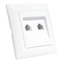 Розетка комп'ютер + телефон біла Horoz Electric TINA (112-005-0016-010)