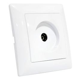 Розетка ТВ прохідна біла Horoz Electric TINA (112-005-0012-010)