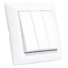 Вимикач 3-клавішний білий Horoz Electric TINA (112-005-0020-010)