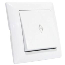 Вимикач прохідний 1-клавішний білий Horoz Electric TINA (112-005-0005-010)