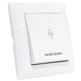 Вимикач прохідний 1-клавішний з підсвічуванням білий Horoz Electric TINA (112-005-0006-010)