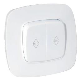 Вимикач прохідний 2-клавішний білий Horoz Electric ELA (112-007-0016-010)