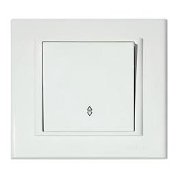 Вимикач прохідний 1-клавішний білий MINA