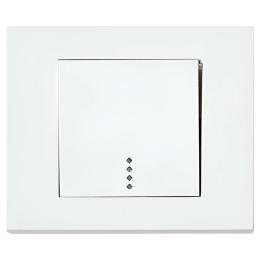 Вимикач 1-клавішний з підсвічуванням білий GRANO