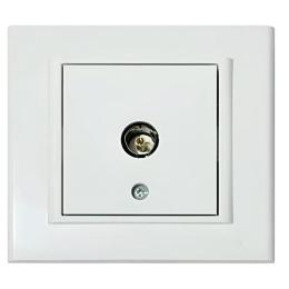 Розетка ТВ прохідна біла MINA