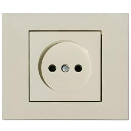 Розетка одинарна без заземлення кремова GRANO