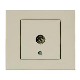Розетка ТВ прохідна кремова GRANO