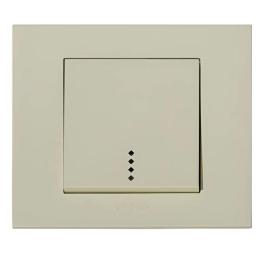 Вимикач 1-клавішнийз підсвічуванням кремовий GRANO