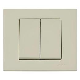 Вимикач 2-клавішнийкремовий GRANO