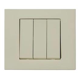 Вимикач 3-клавішний кремовий GRANO