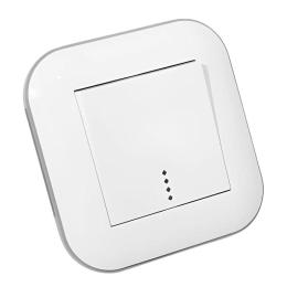 Вимикач 1-клавішний з підсвічуванням LOFT білий+сірий