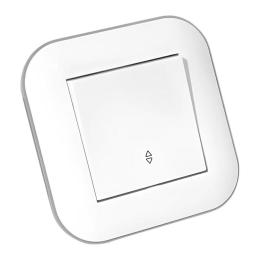 Вимикач прохідний 1-клавішний LOFT білий+сірий