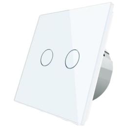 Сенсорний Wi-Fi вимикач Livolo ZigBee 2 канали білий скло (VL-C702Z-11)