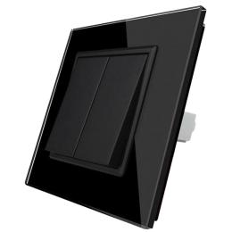 Двоклавішний прохідний вимикач Livolo чорний (VL-C7K2S-12)