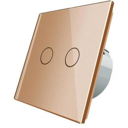 Безшумний сенсорний вимикач Livolo Silent 2 канали золото стекла (VL-C702Q-13)