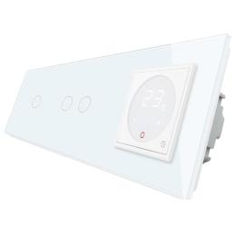 Сенсорний вимикач з терморегулятором Livolo з датчиком температури підлоги колір білий (VL-C703-C701TM2-11)