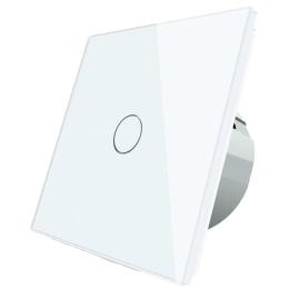 Безшумний сенсорний прохідний вимикач Livolo білий скло (VL-C701SQ-11)