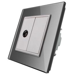 ТВ розетка Livolo сірий скло (VL-C791V-15)