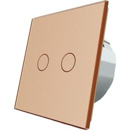 Сенсорний вимикач Livolo 2 канали золото скло (VL-C702-13)