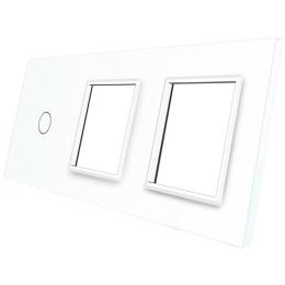 Сенсорна панель вимикача Livolo і двох розеток (1-0-0) білий скло (VL-C7-C1/SR/SR-11)