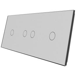 Сенсорна панель вимикача Livolo 4 канали (1-2-1) сірий скло (VL-C7-C1/C2/C1-15)